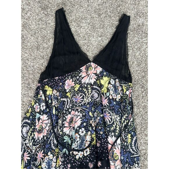 free people intimately Longwood Printed Slip Mini Dress Black Multi Sleeveless S - Picture 8 of 11